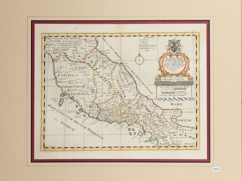 Edward Wells - A New Map Of Latium, Etruria And As Much Of Antient [ancient] Italy (1700)