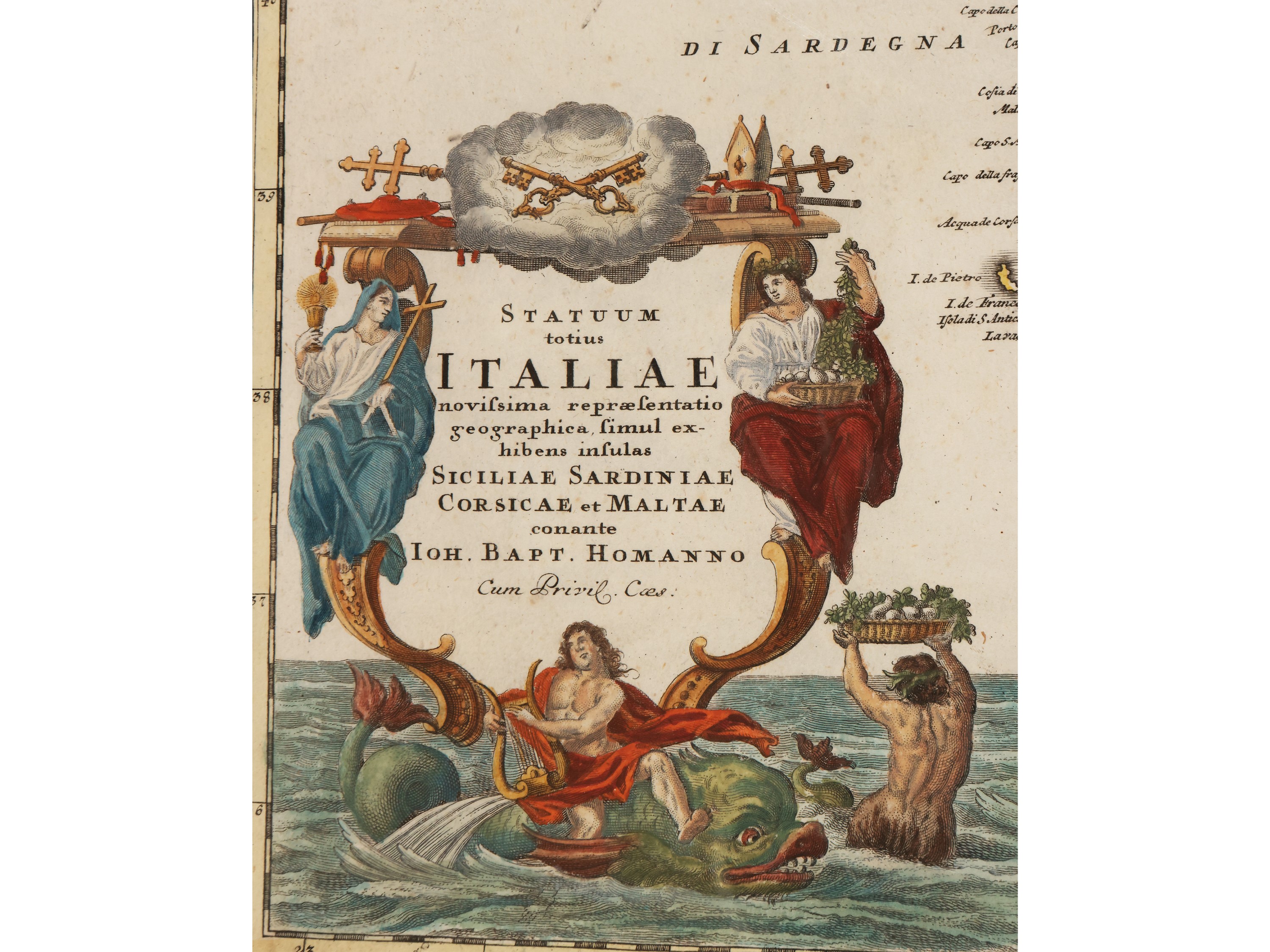 Johann Baptist Homann - Statuum Totius Italiae Novissima Repraesentatio Geographica Simul Ex Hibe...