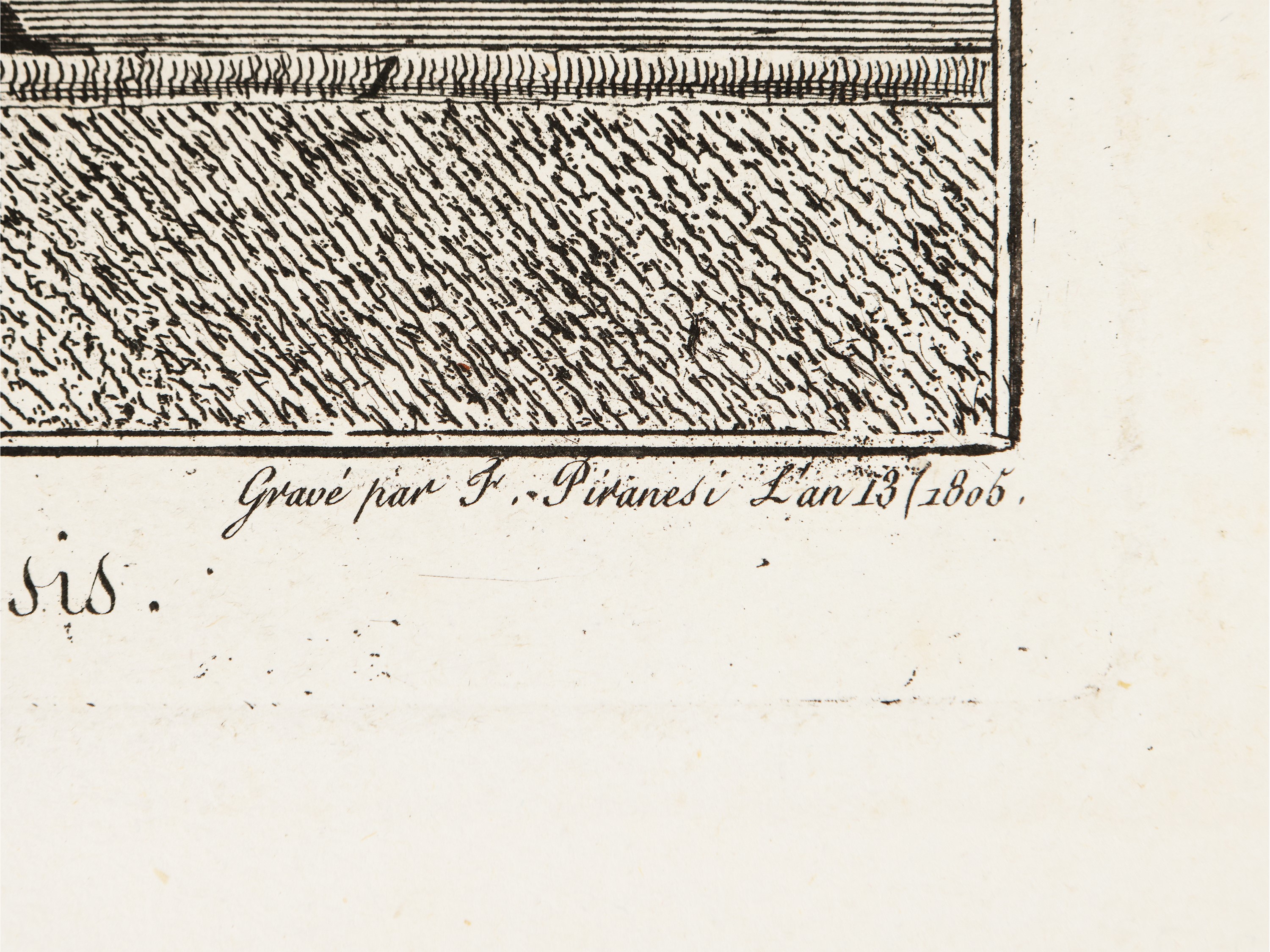 Démonstration en grand des gonds qui soutenaient la porte l'enceinte du temple d'Isis (1805)
