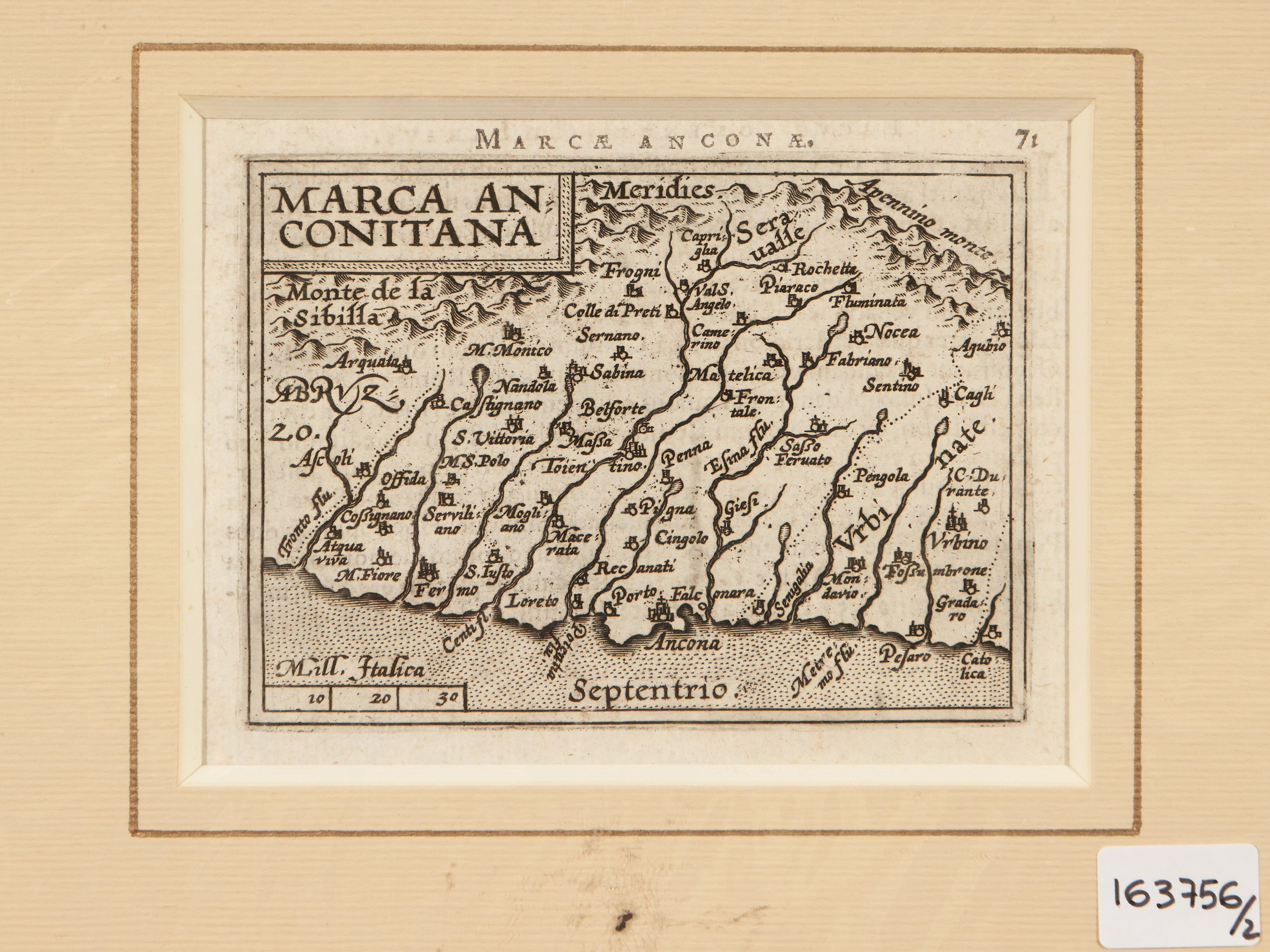 Abraham Ortelius - Perusia - Marca Anconitana (1601)