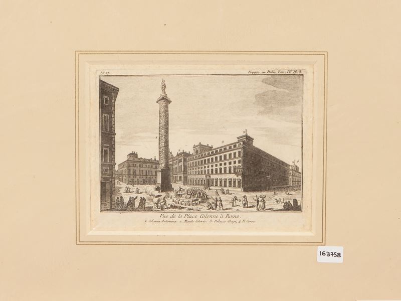 Joseph-jérôme le Français De Lalande - Vue De la Place Colonne À Rome (1786)