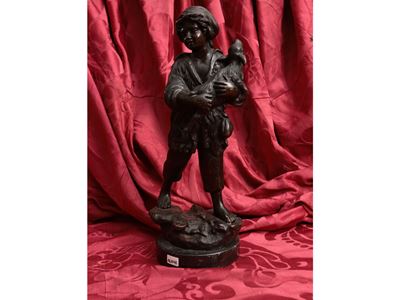 Pastorello con armenti, bronzo, XX secolo