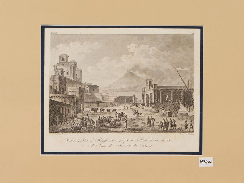 Jean Claude Richard De Saint-non - Ville Et Port De Reggio Avec Une Partie De Cotes De la Sicile ...