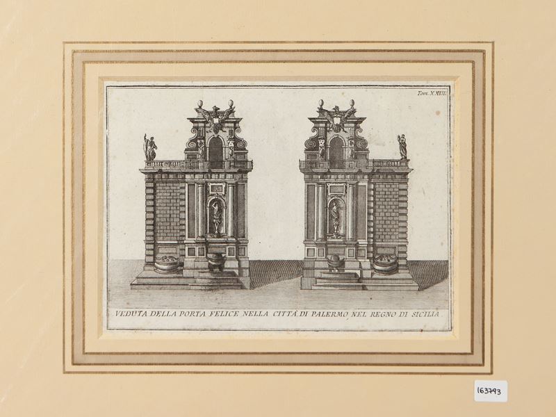 Thomas Salmon - Veduta della Porta Felice nella Città di Palermo, nel Regno di Sicilia (1762)