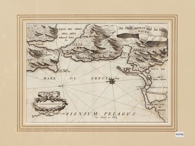 Matthäus Merian - Die Stadt Prevesa Und Die Vestung S. Maura (1688)