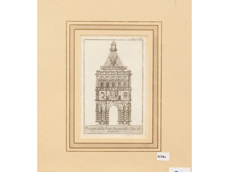 Thomas Salmon - Prospetto della Porta Nuova nella Città di Palermo