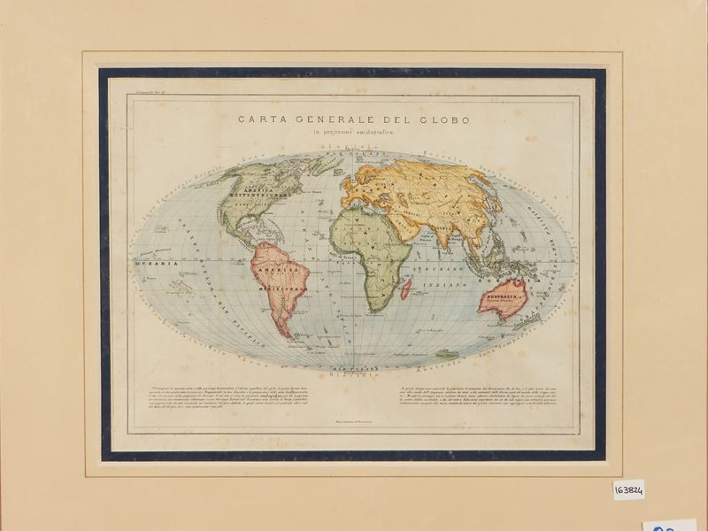 Carta Generale del Globo in Proiezione Omalografica (1862)