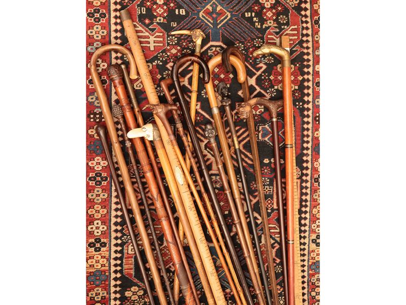 Collezione di sedici bastoni da passeggio