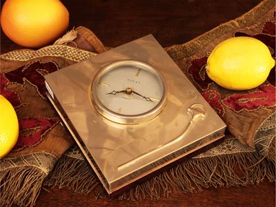 Orologio da Tavolo in Metallo, Gucci