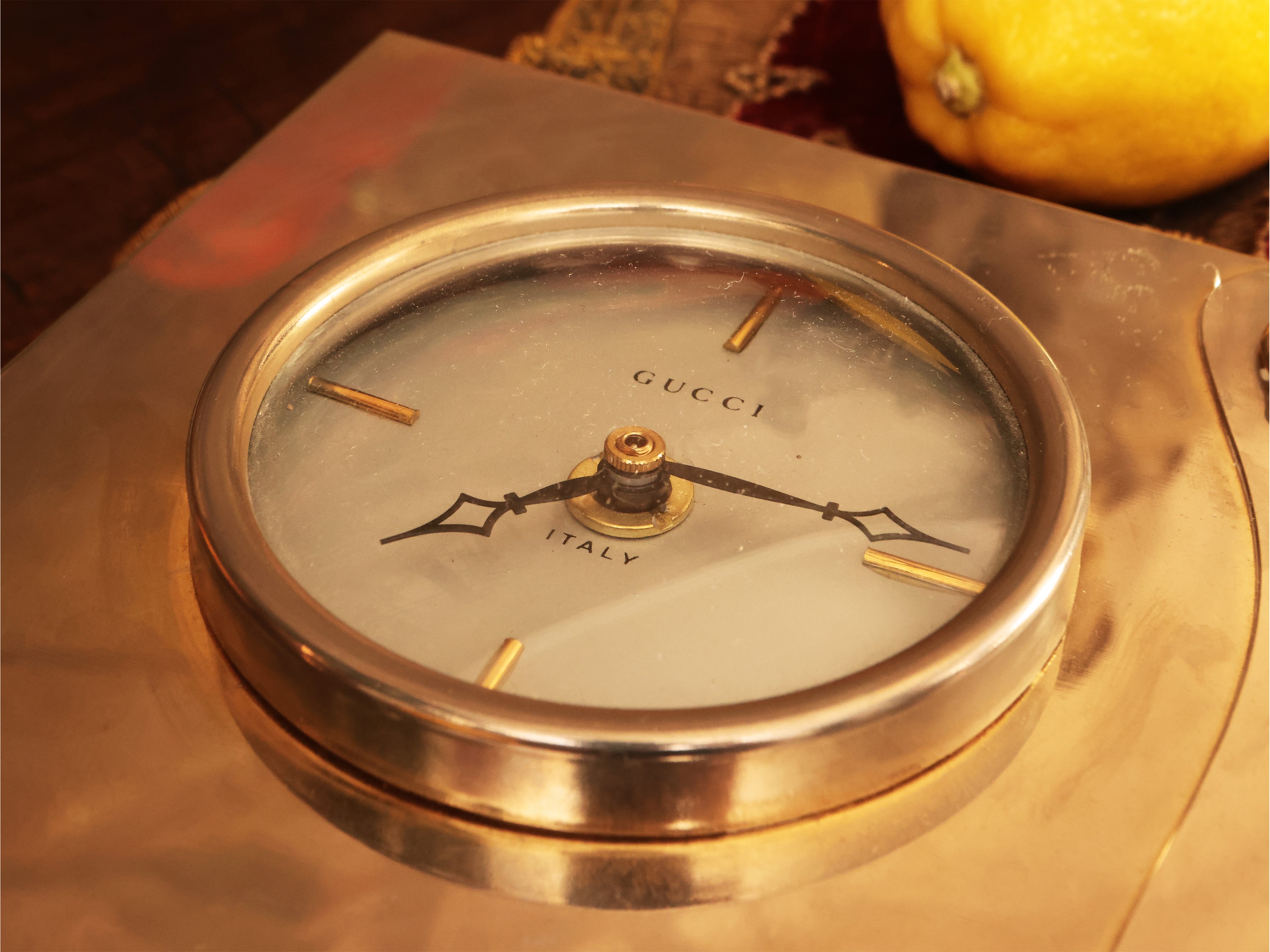 Orologio da Tavolo in Metallo, Gucci