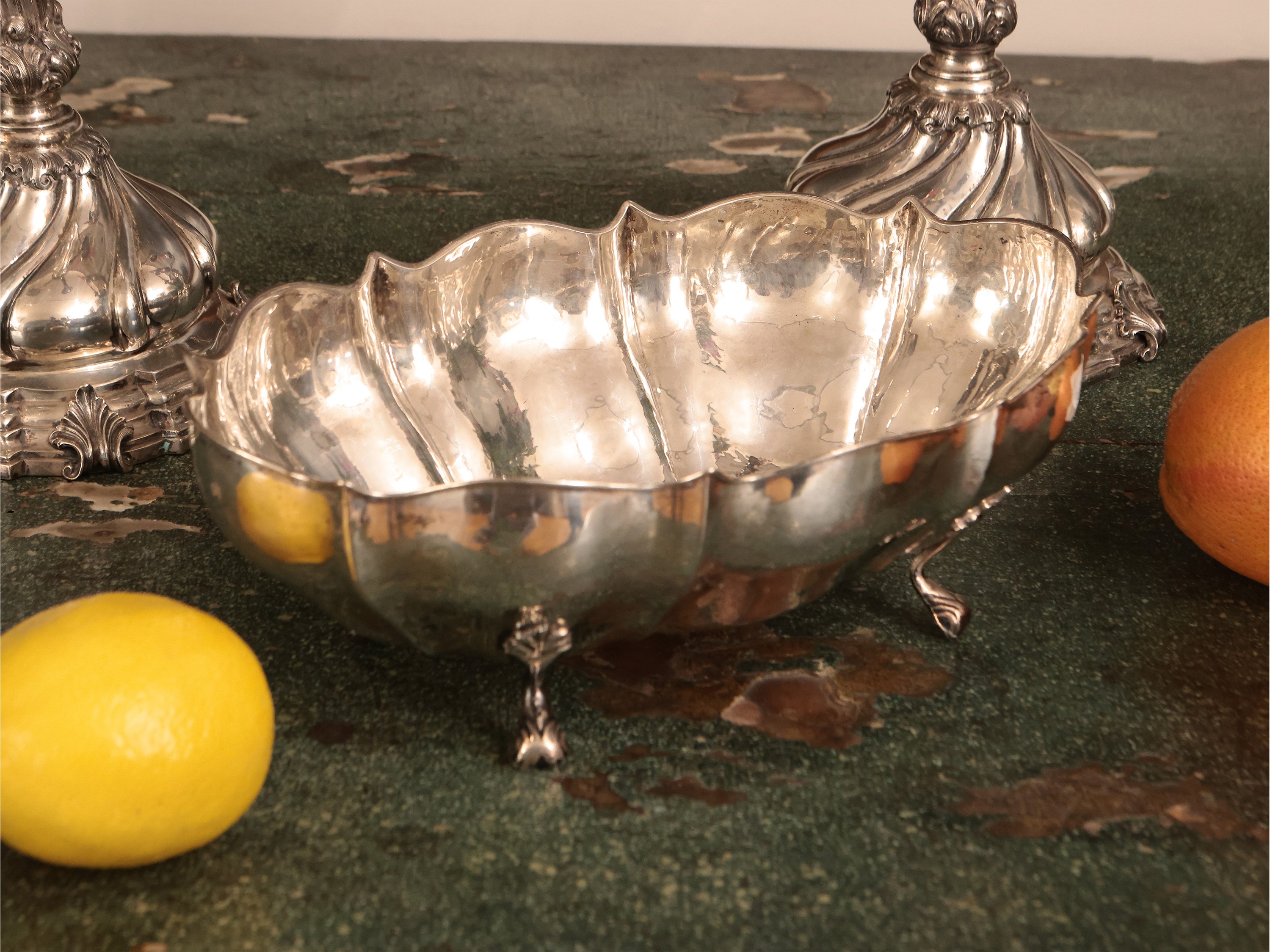 Cestino centrotavola in argento