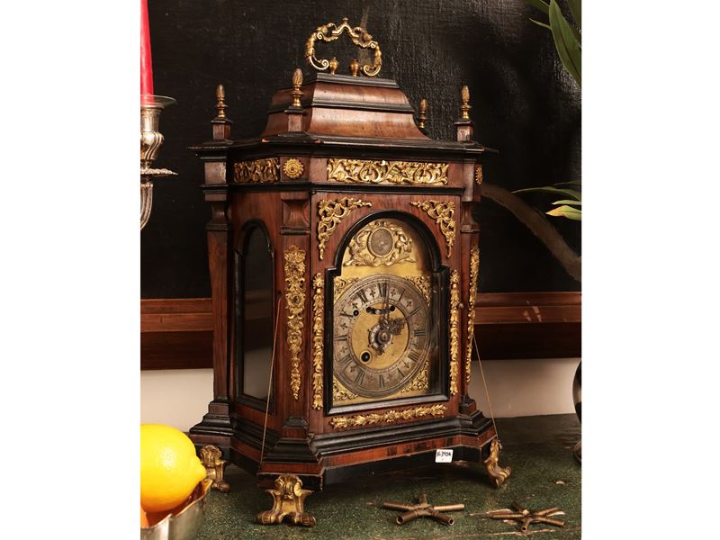 Orologio da Tavolo Impiallacciato in Noce, Villa Croce