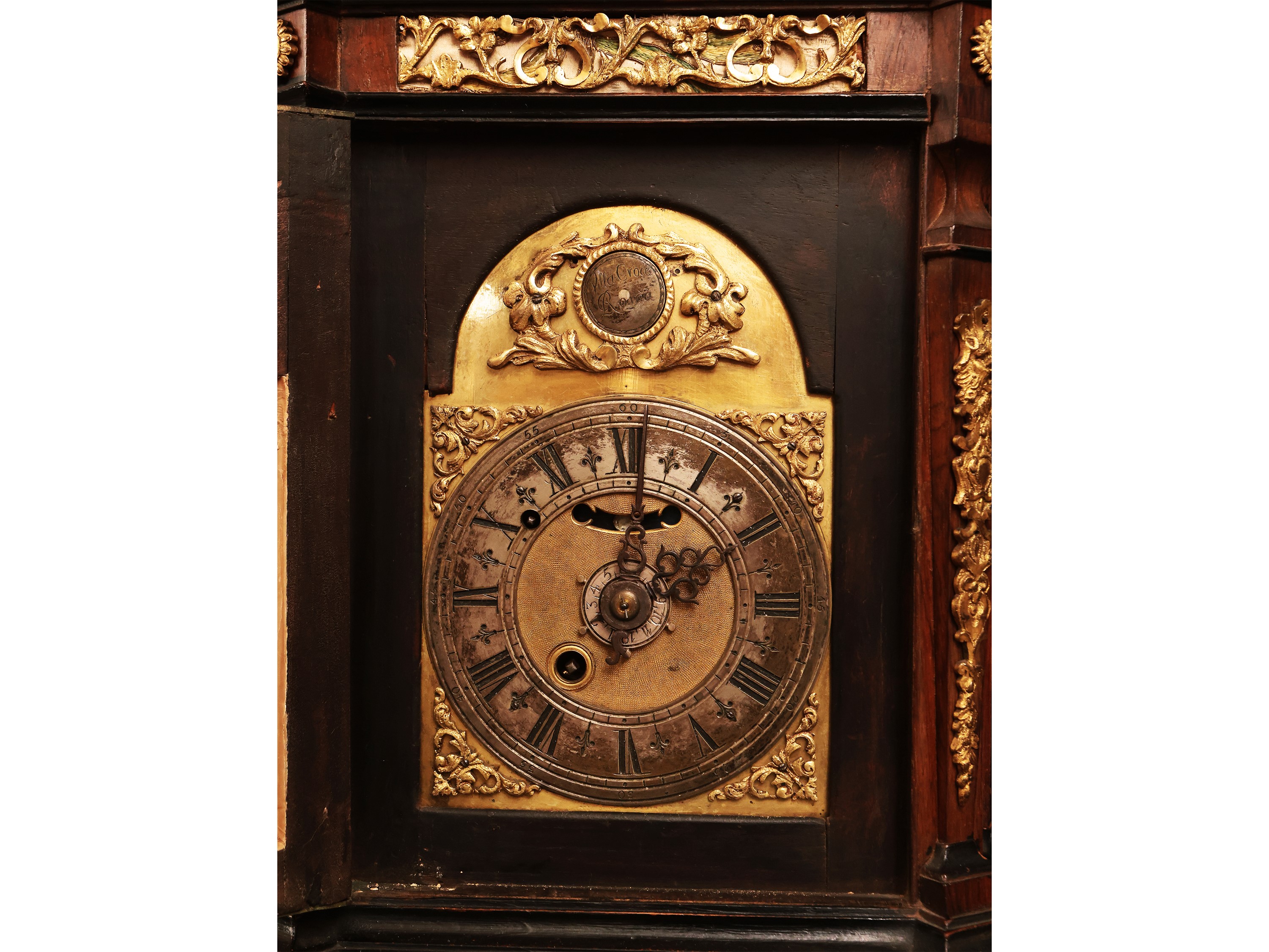 Orologio da Tavolo Impiallacciato in Noce, Villa Croce