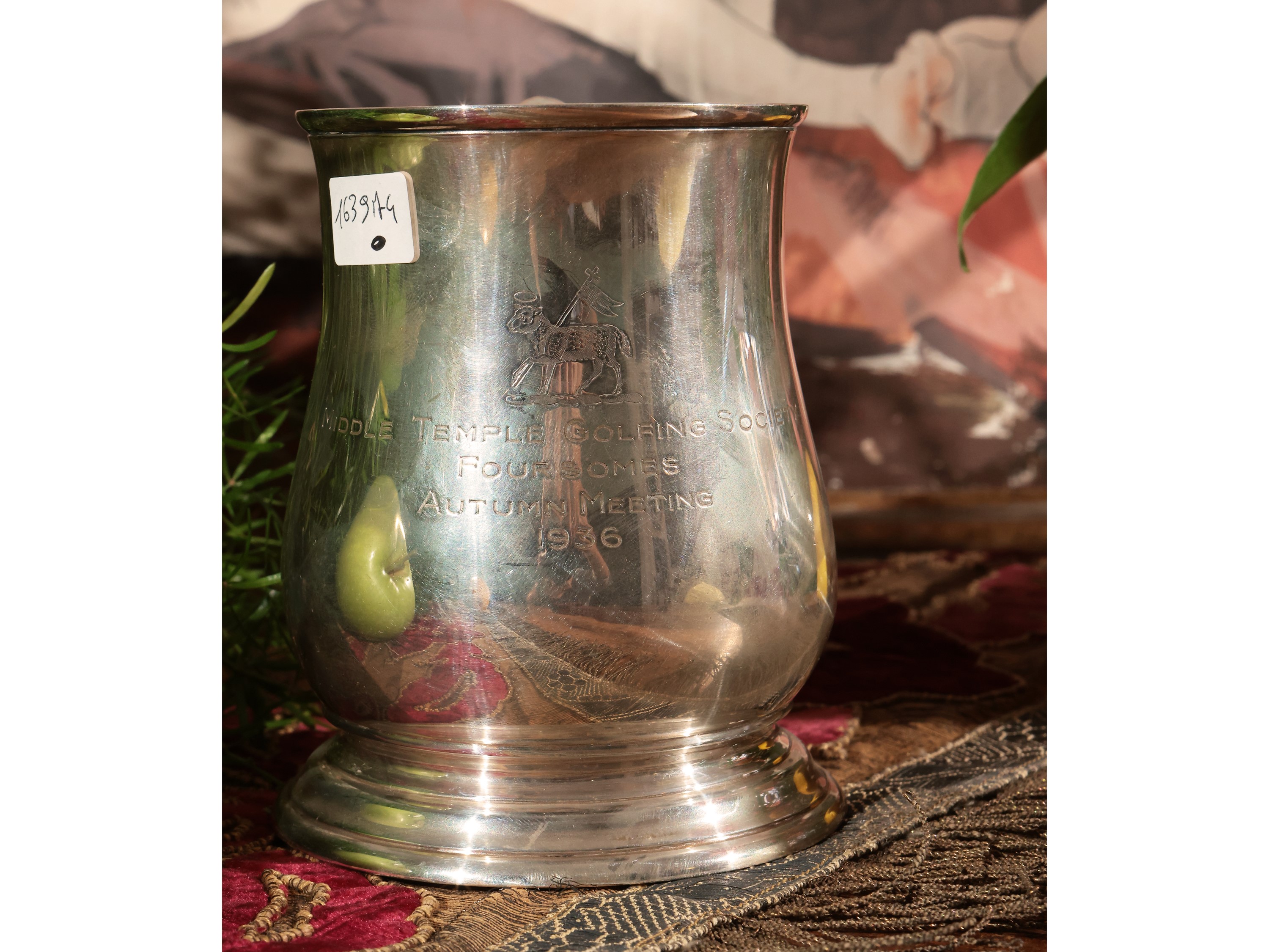 Tankard in argento, trofeo da golf