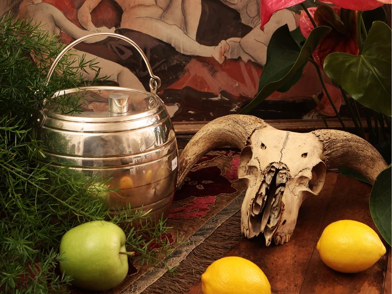 Cestino da ghiaccio rivestito in argento