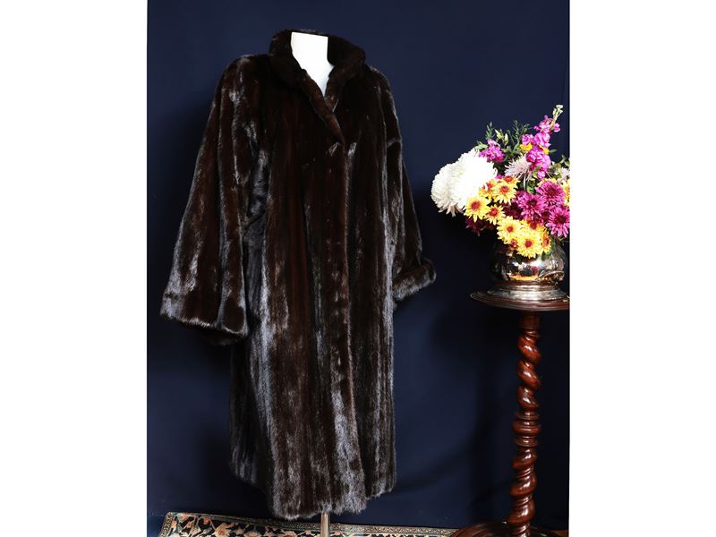 Cappotto in pelliccia di visone nero