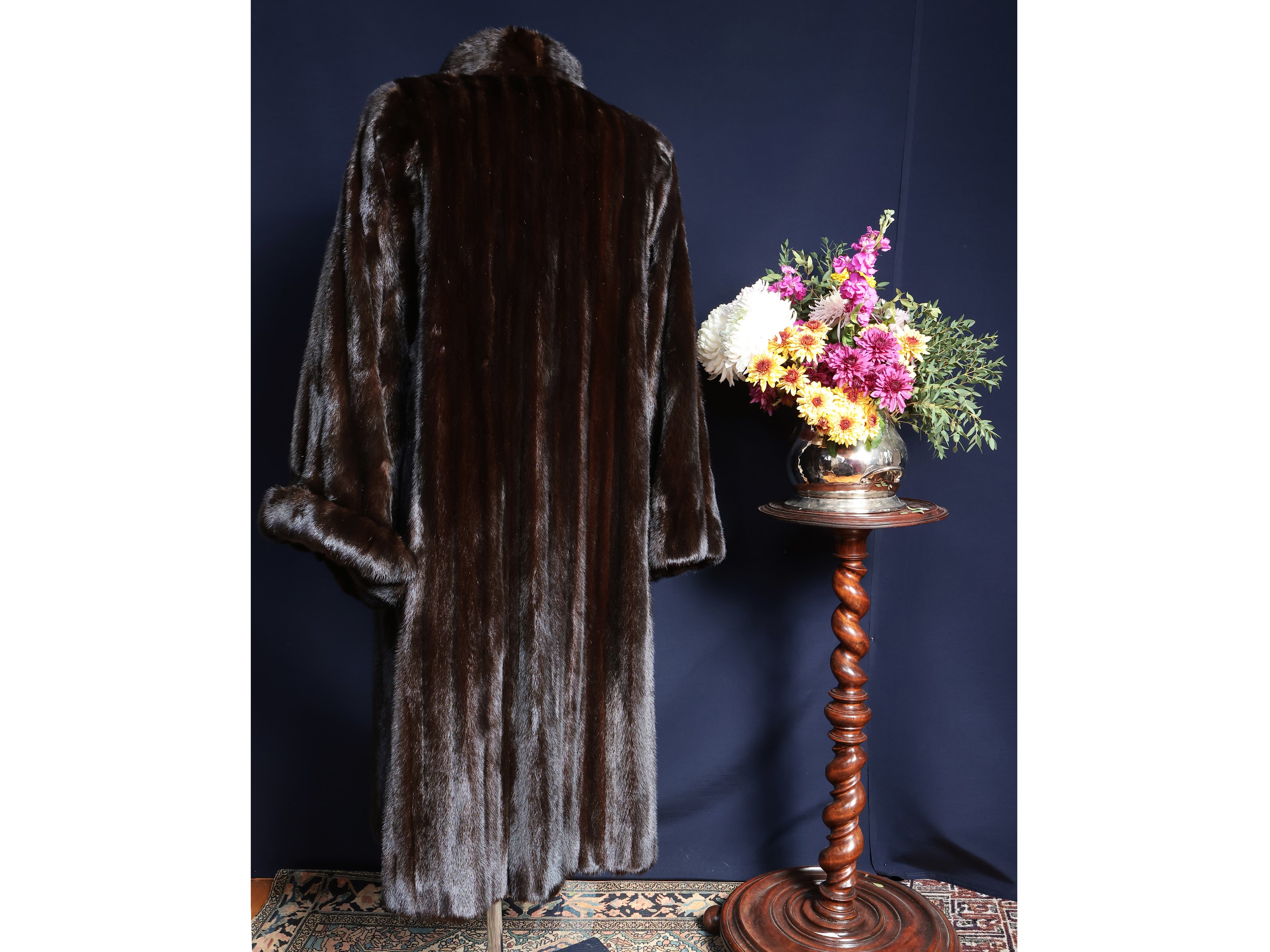 Cappotto in pelliccia di visone nero