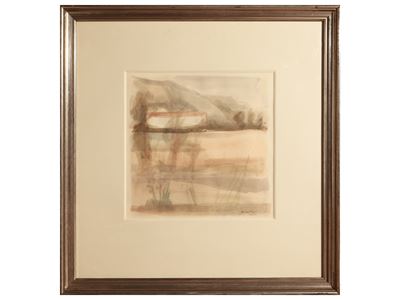 Paesaggio, acquerello su carta, 1974