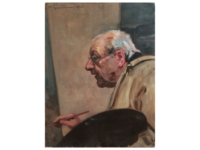 Michele Garinei - Autoritratto al Cavalletto 1946