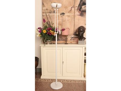 Lampada da Terra in Metallo Laccato Bianco
