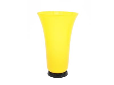 Venini, Vaso a tromba in vetro giallo limone, 1996