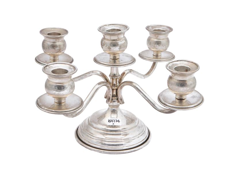 Candelabro in argento sterling 925, h cm 19