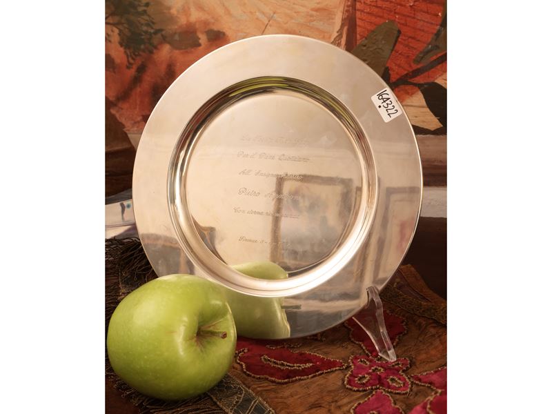 Piatto commemorativo in argento