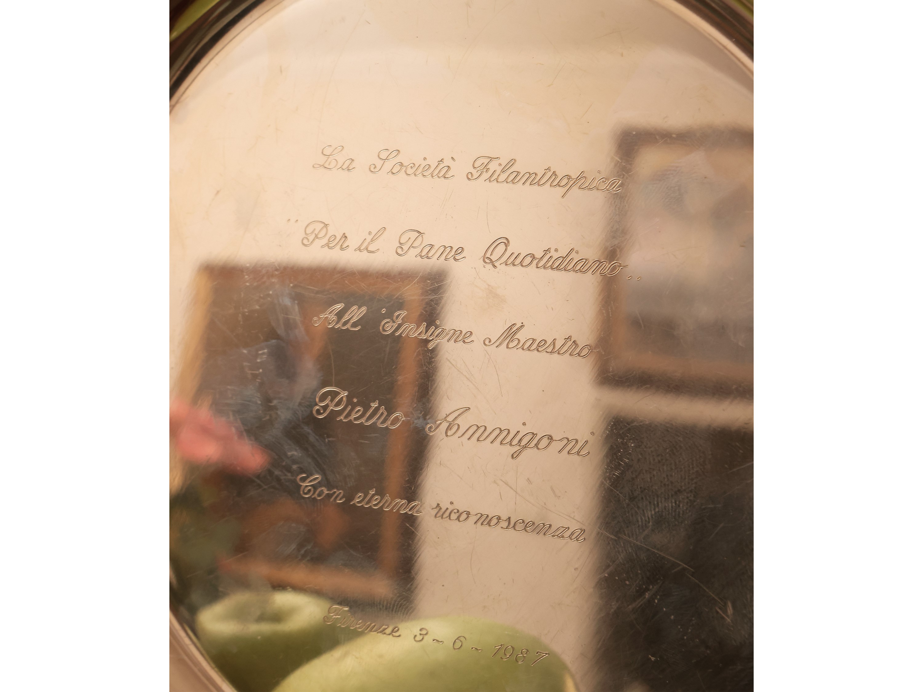 Piatto commemorativo in argento