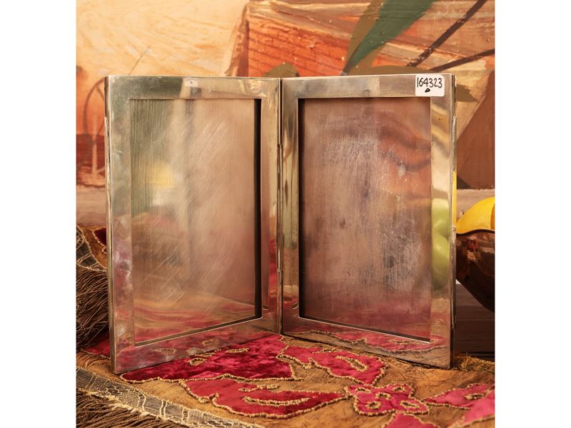 Doppia cornice portaritratti in argento