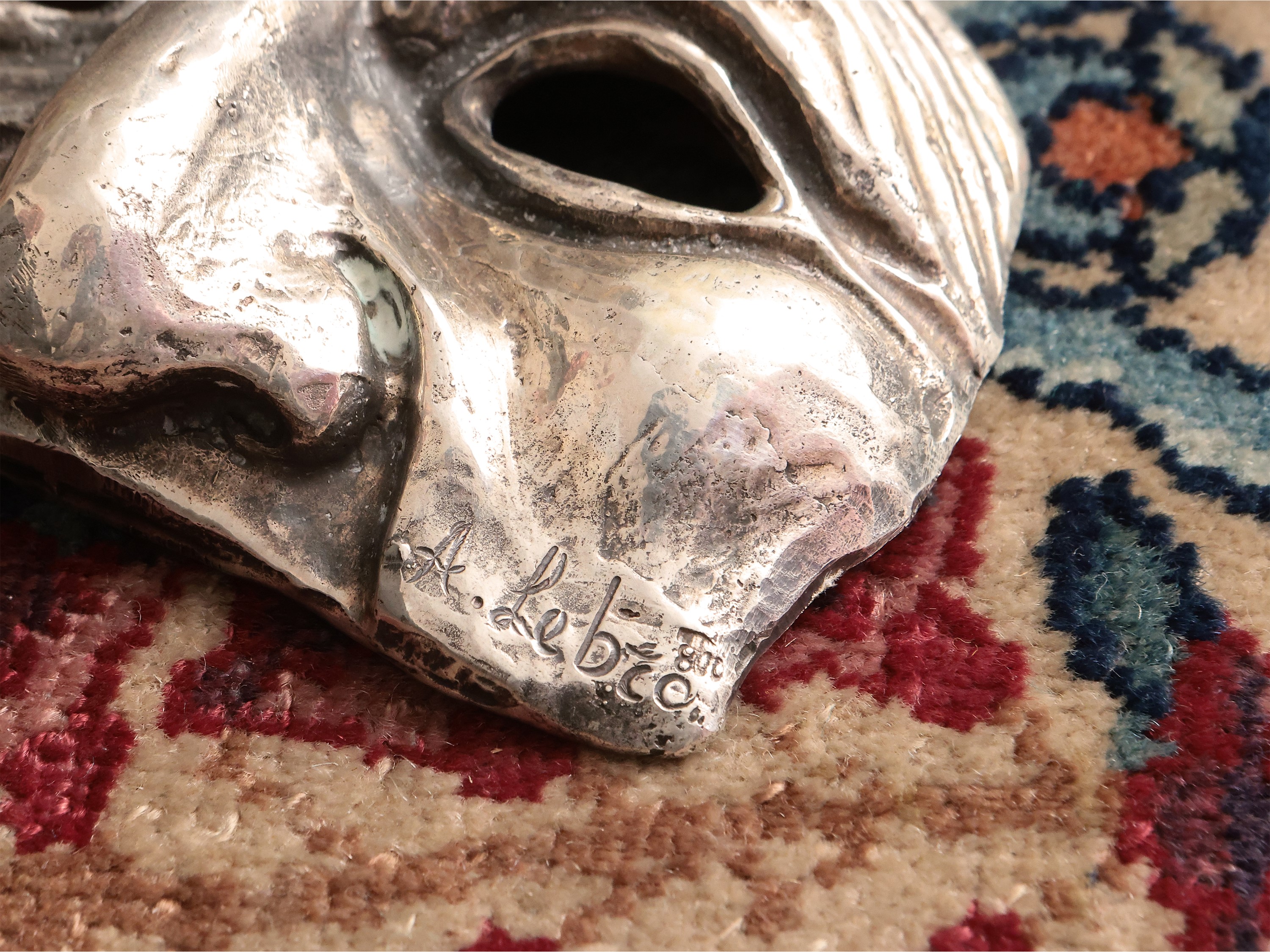 Maschera della Commedia dell'Arte in argento