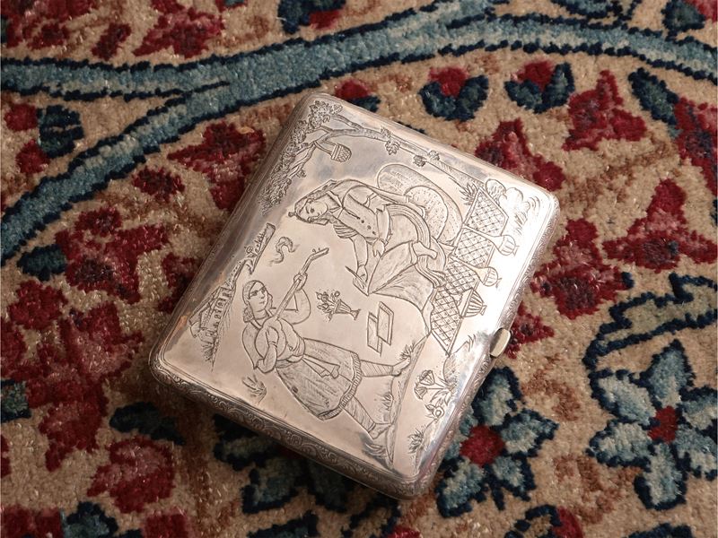 Portasigarette in argento, omaggio di George Bush al Maestro, 1975