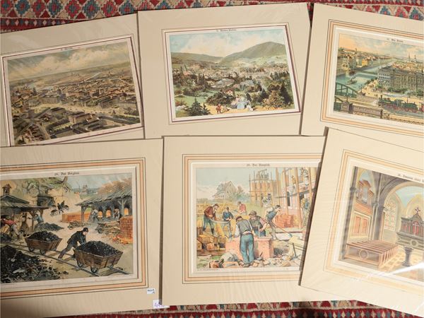 Six lithographs (1891)  (Germany,)  - Auction Gift Prints - Maison Bibelot - Casa d'Aste Firenze - Milano