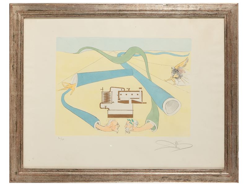 Salvador Dalì - Composizione Tratta da Hommage À Leonardo da Vinci 1975