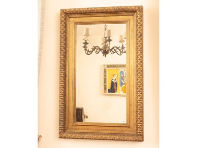 Specchiera con Cornice a Cassetta in Legno Intagliato e Dorato