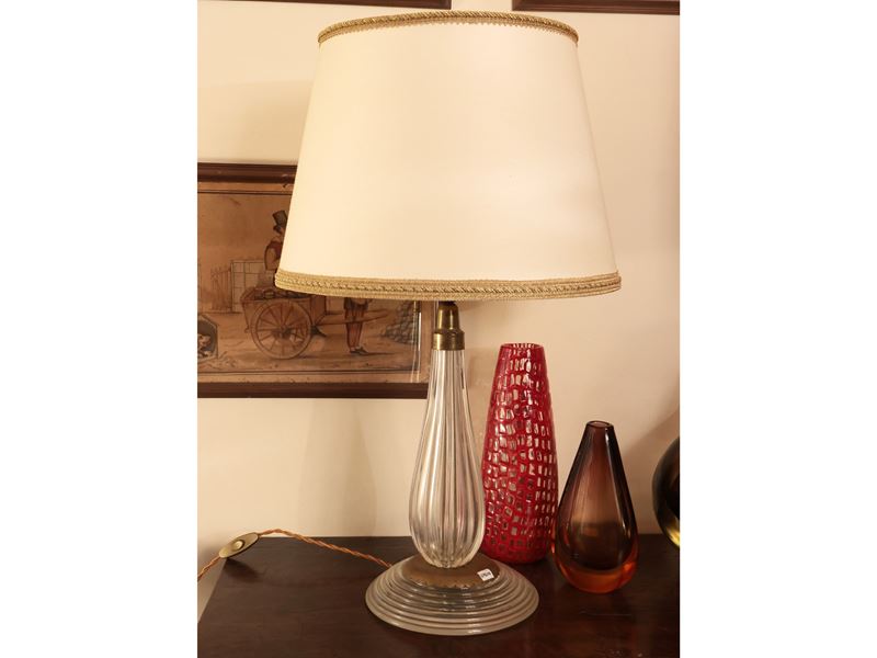 Lume da tavolo in vetro incolore