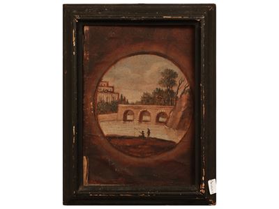 Paesaggio Fluviale con Ponte e Pescatori