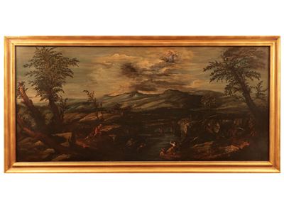 Paesaggio con Figure, Fiume e Ponte