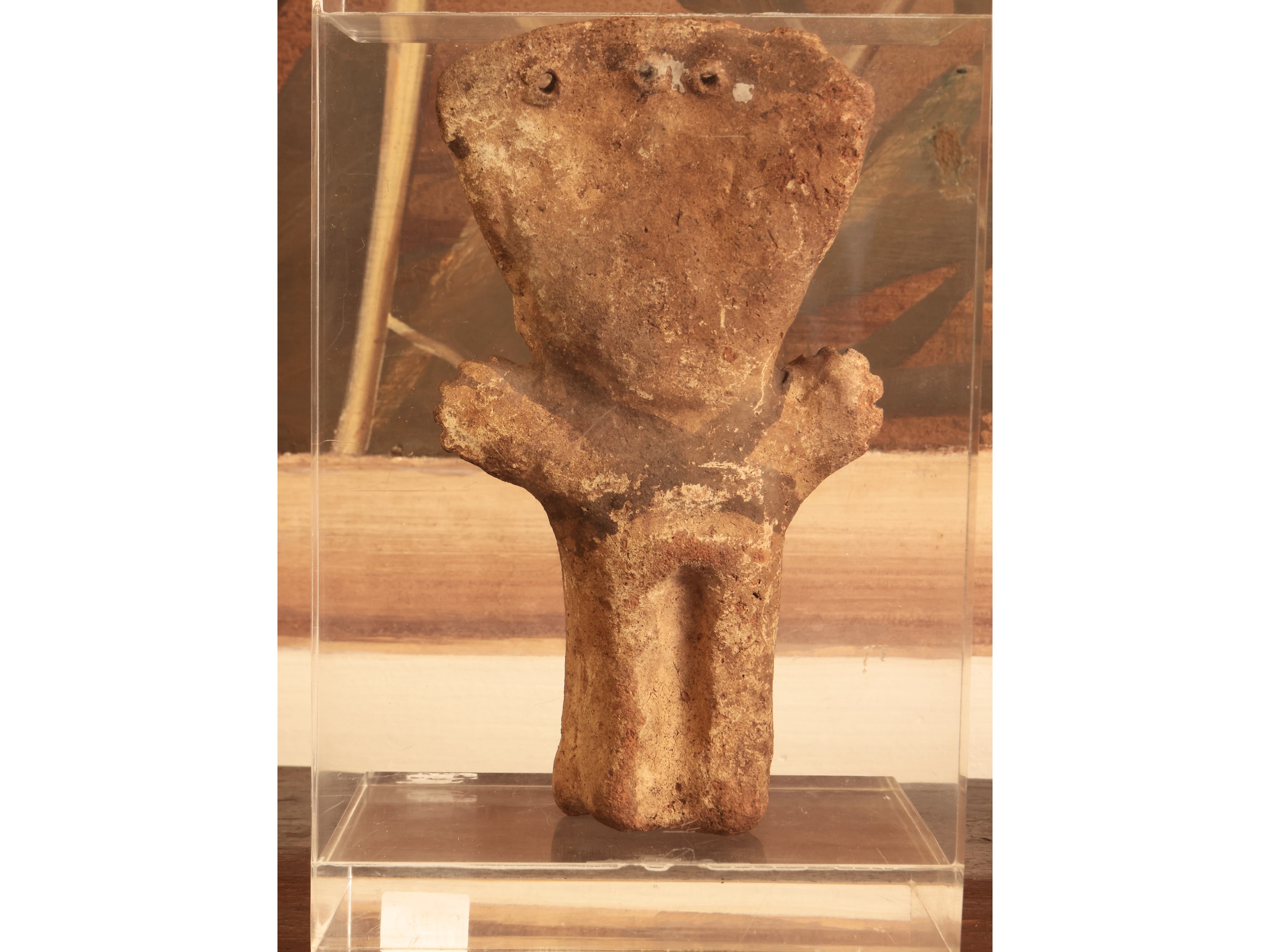 Figura Precolombiana in Terracotta Dipinta, Cultura Chancay