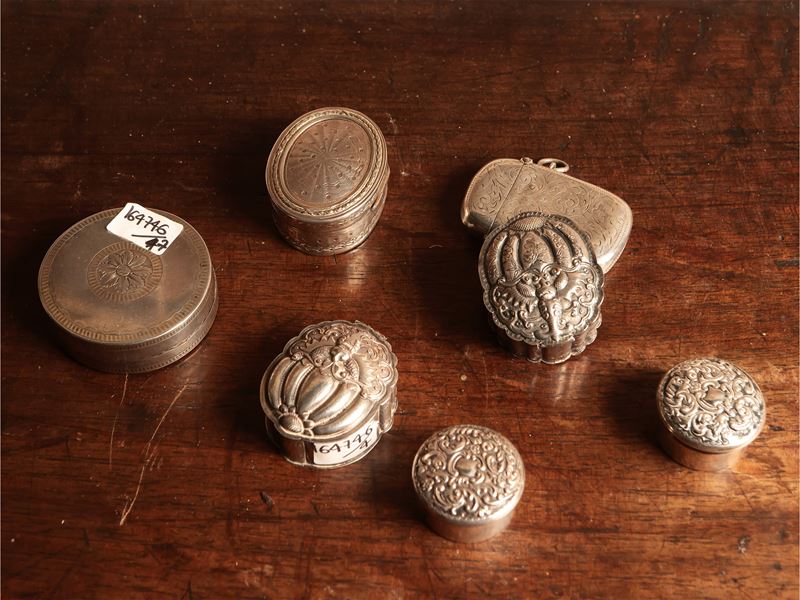Sei Tabacchiere D'epoca da Collezione in Argento