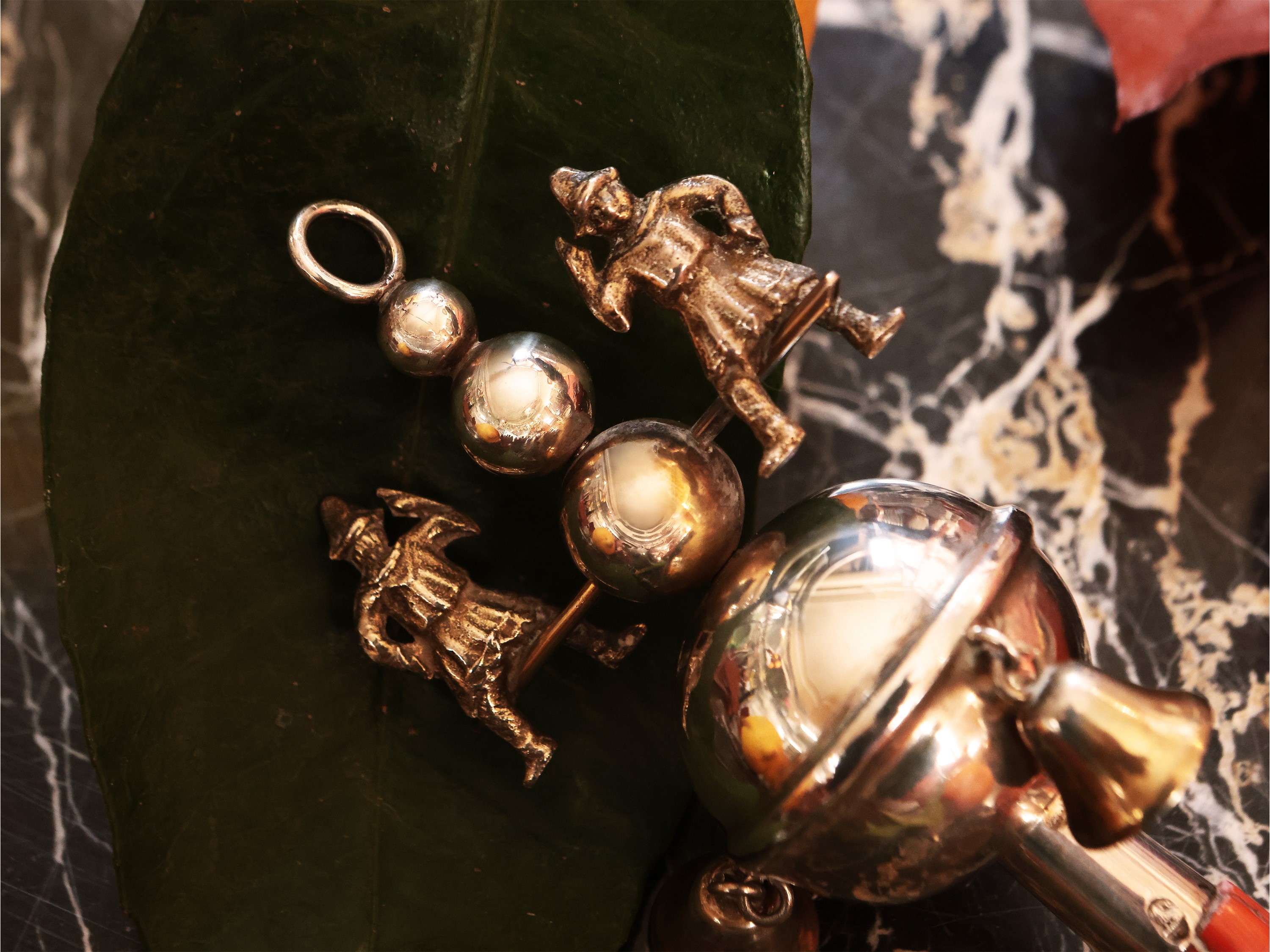 Raro sonaglio per bambini in argento