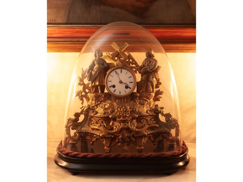 Orologio da Tavolo in Antimonio Dorato