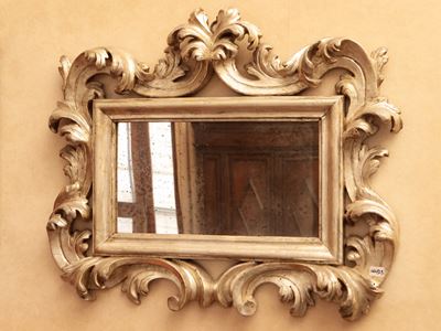 Cornice per Cartagloria in Legno Intagliato e Argentato