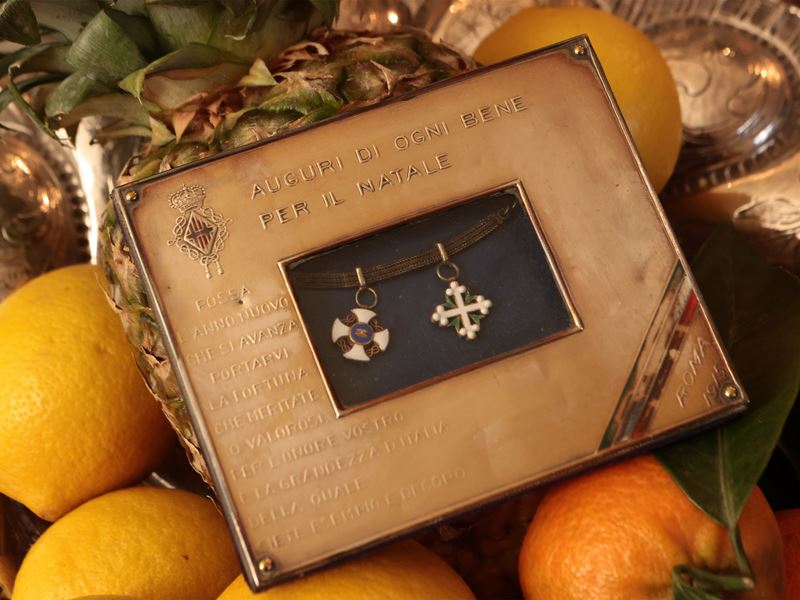 Casa Savoia - Auguri di Ogni Bene per il Natale 1915 in Argento, Musy Torino