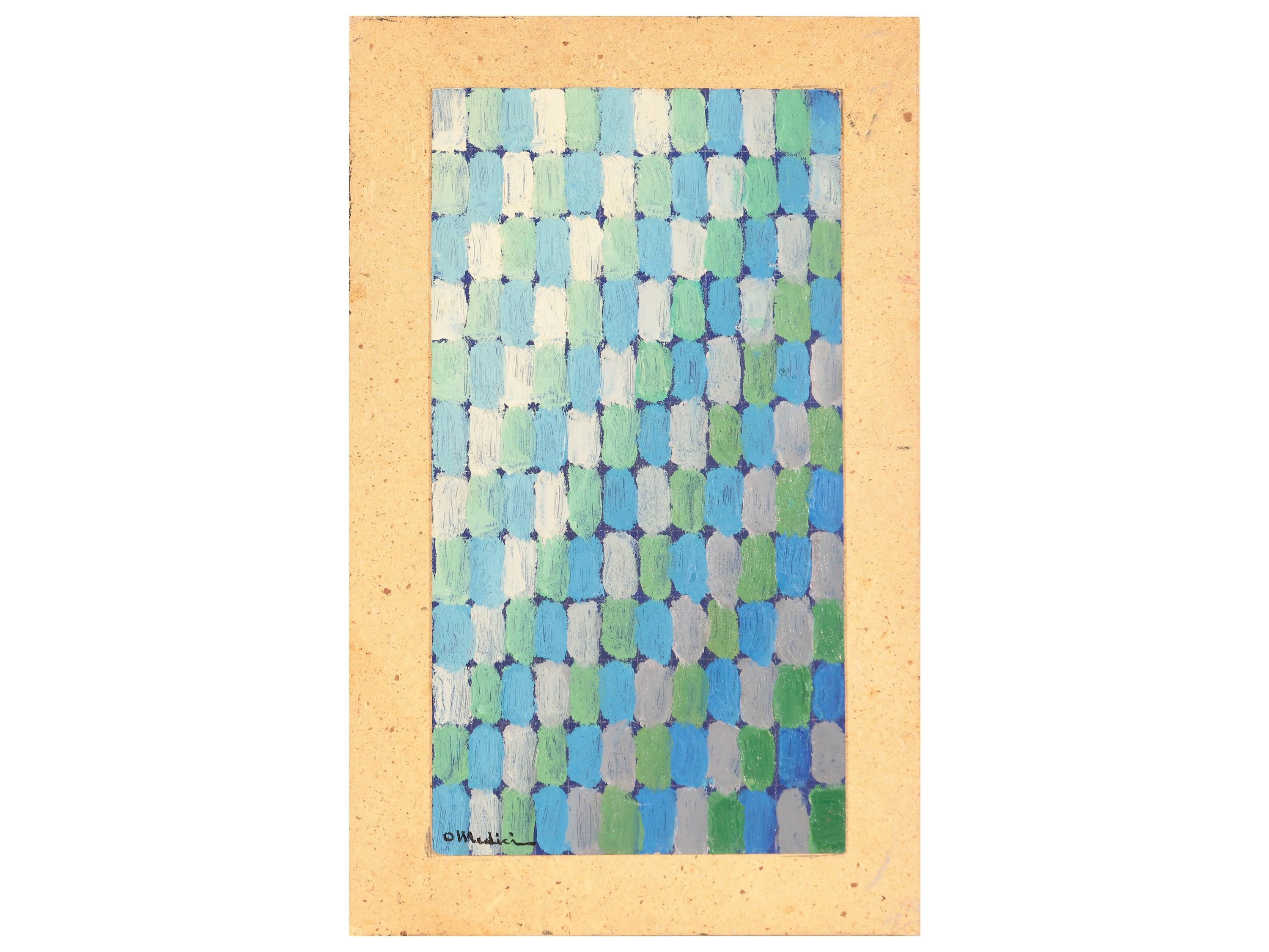 Lotto di dipinti: Senza titolo 1975, Vetrata verde 1968, Blocco verticale 1974