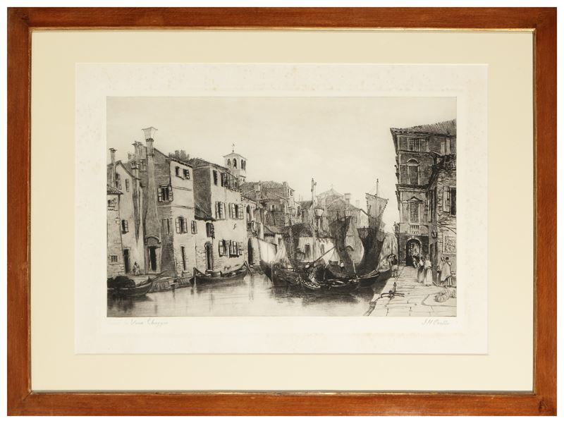 John Henry Bradley - Canal La Vena Chioggia, acquaforte