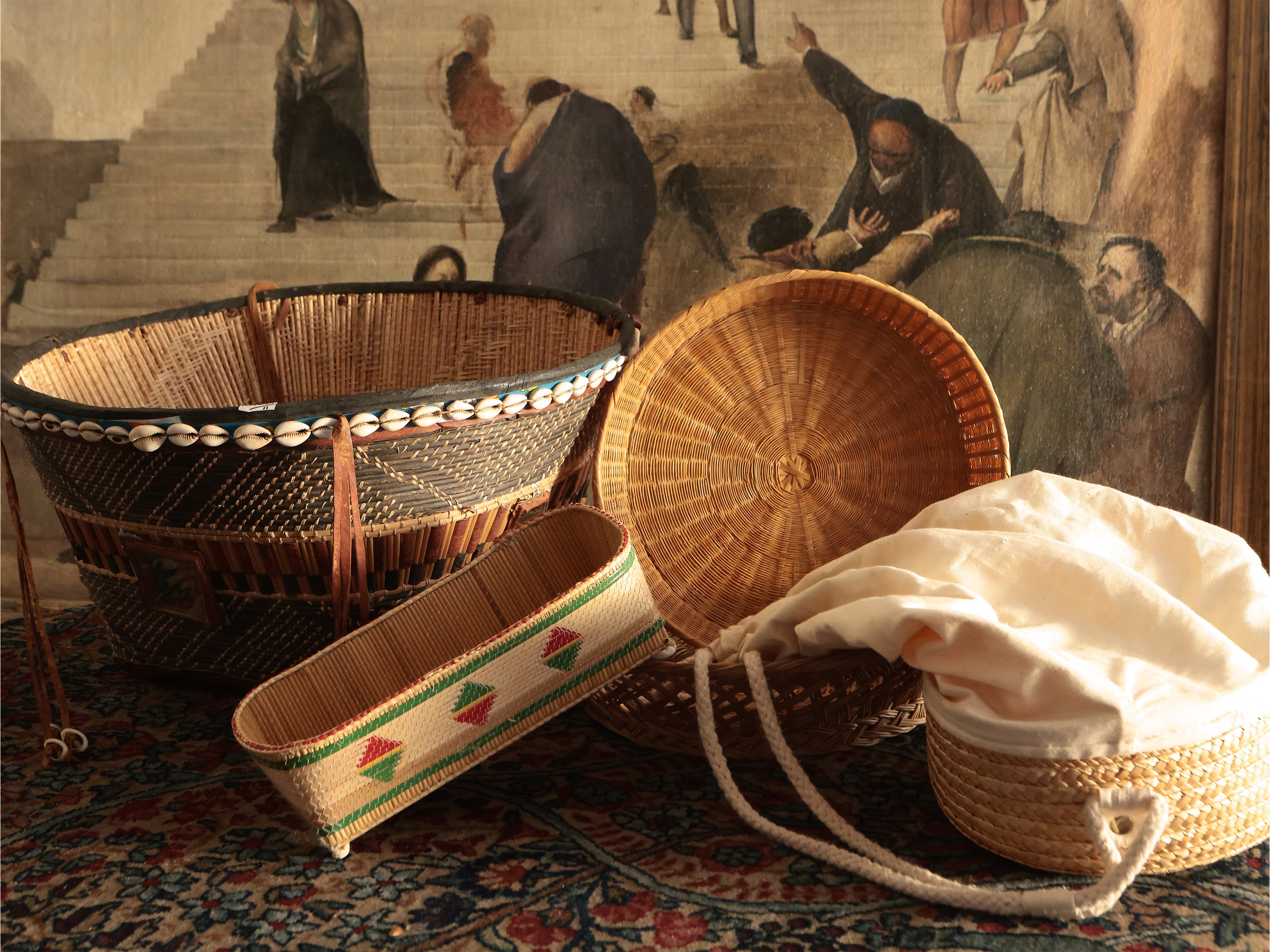 Assortimento di Accessori in Vimini e Paglia