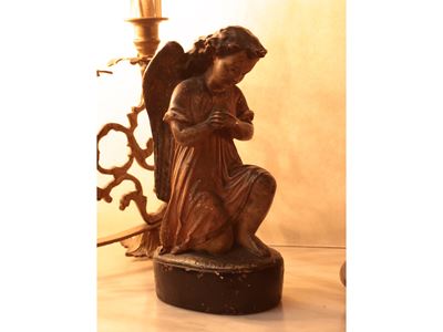 Coppia di Angeli in Gesso Policromo