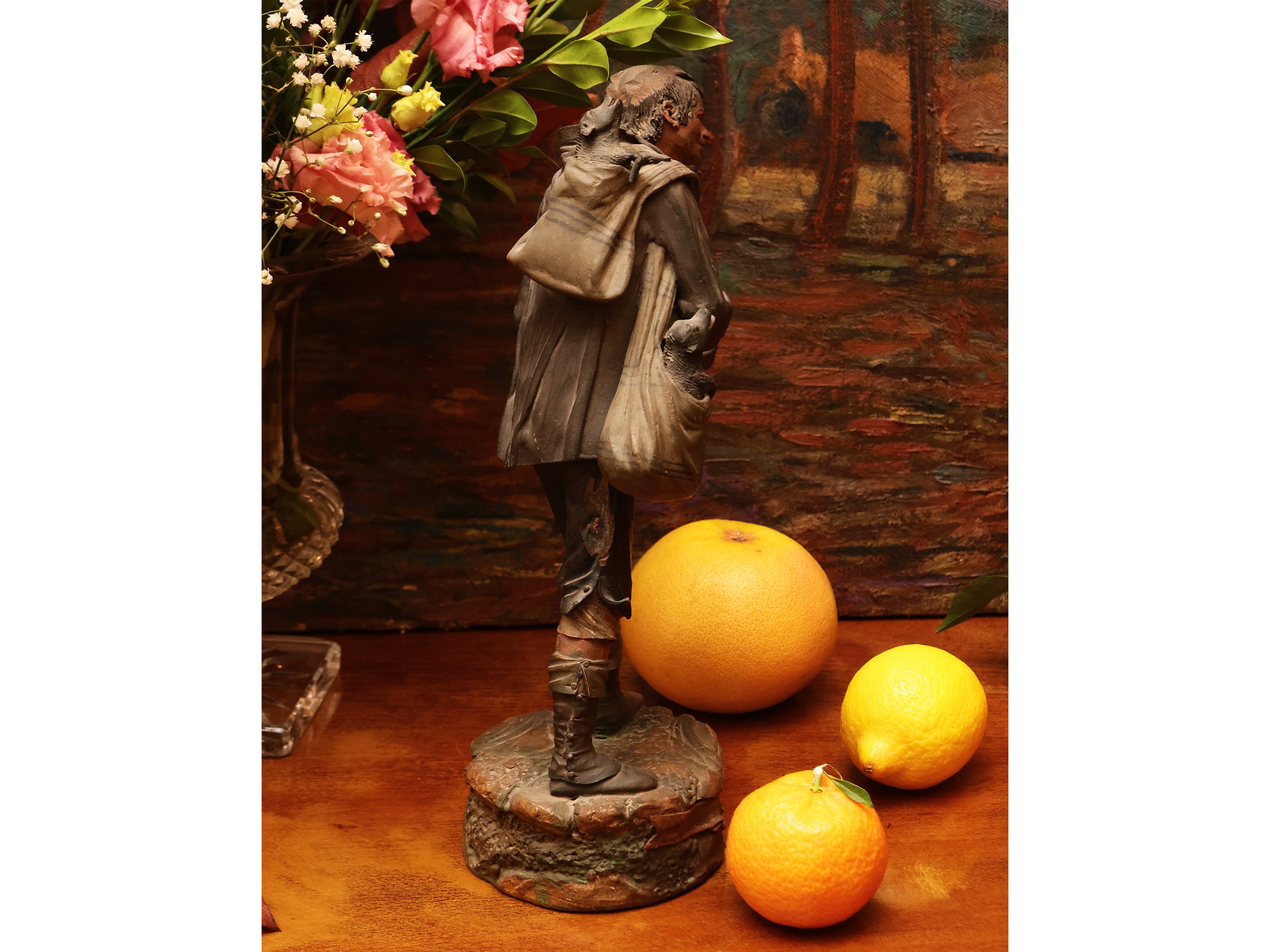 Figura da Presepe in Gesso Policromo