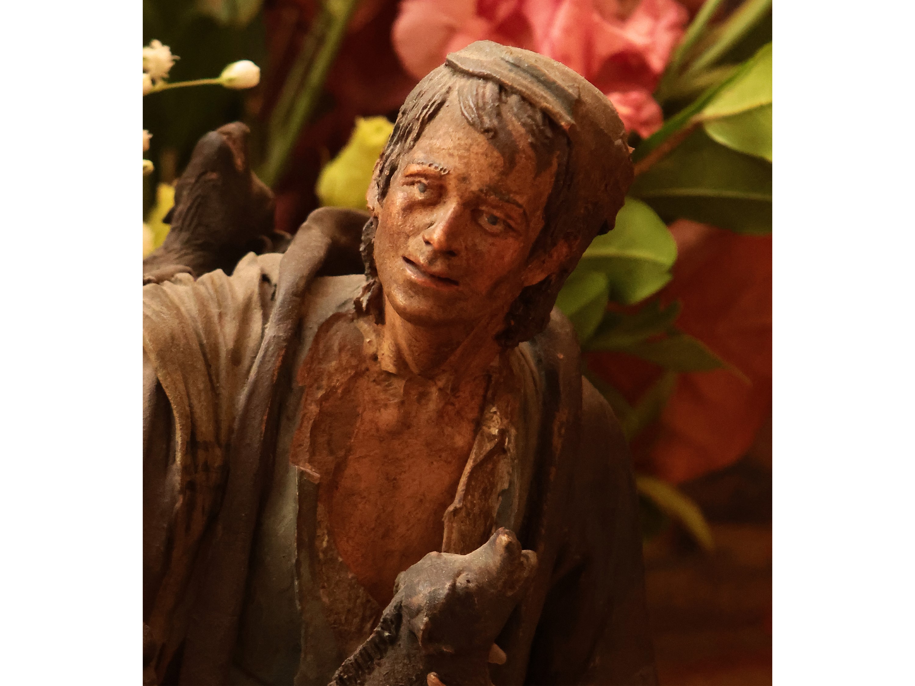 Figura da Presepe in Gesso Policromo