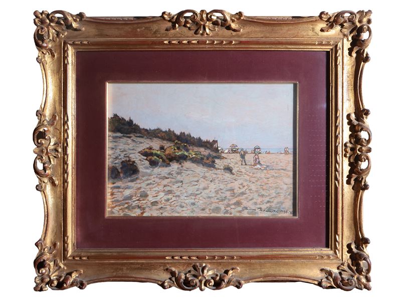 Gino Romiti - Scorcio di Spiaggia 1937 XV